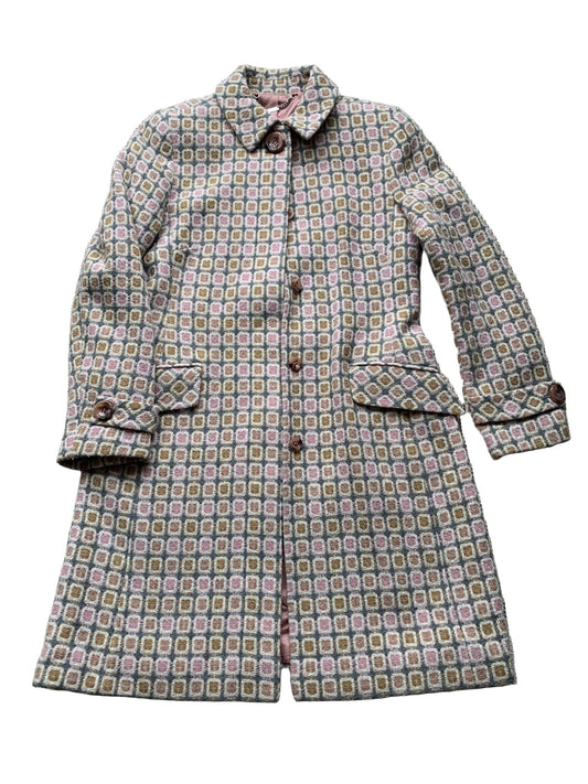 Next pink squares pattern wool coat Size 10 - KingsRoad1990