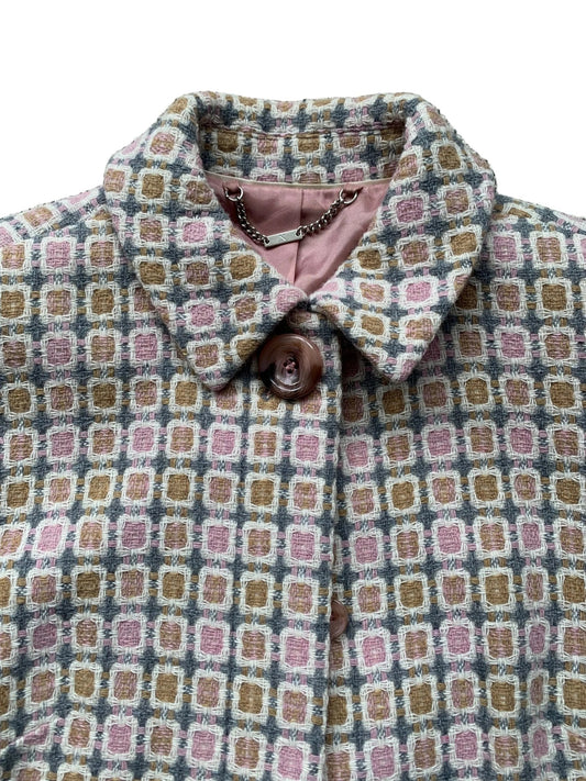 Next pink squares pattern wool coat Size 10 - KingsRoad1990