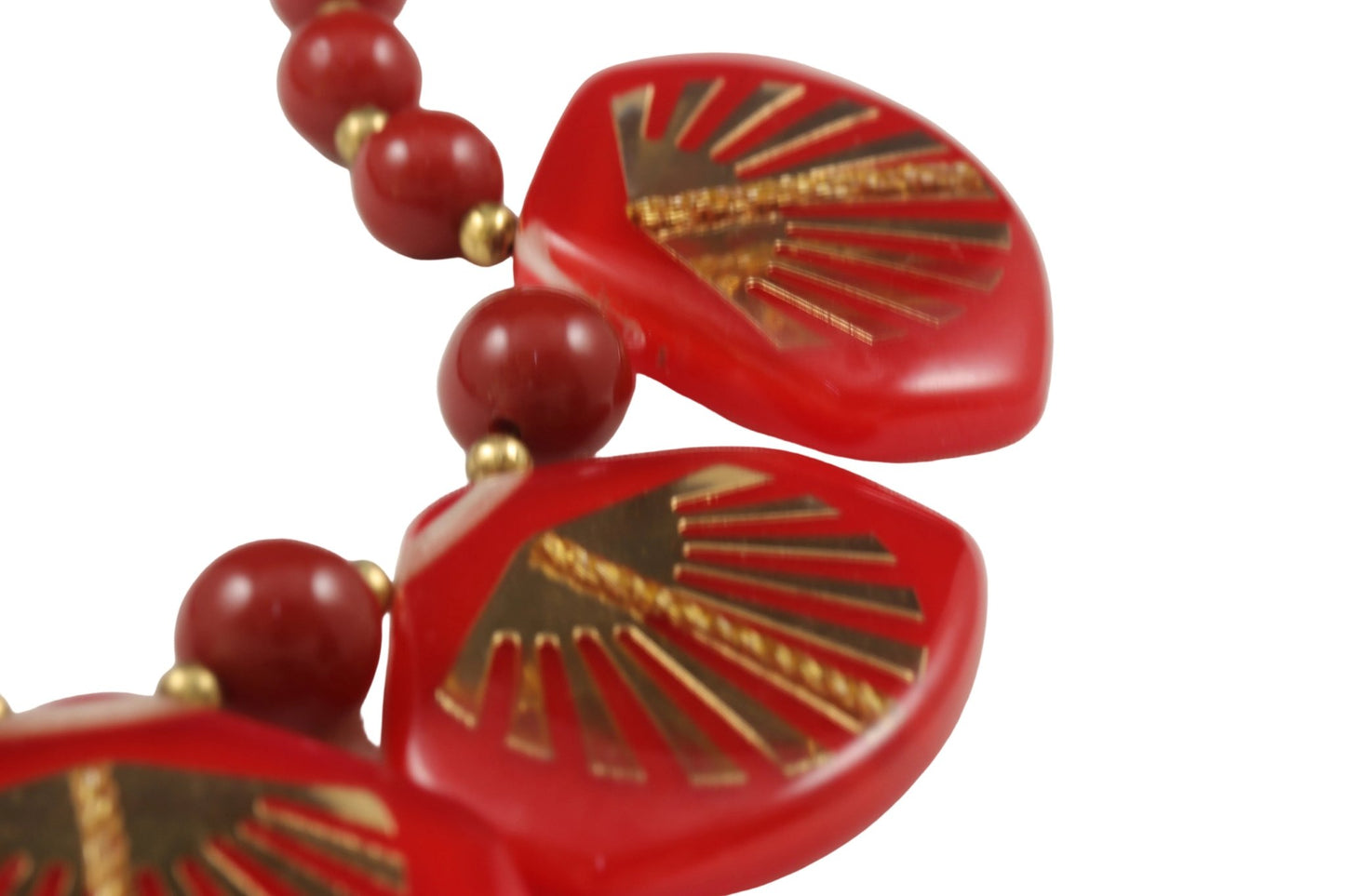 Johnny Loves Rosie red & gold necklace - KingsRoad1990