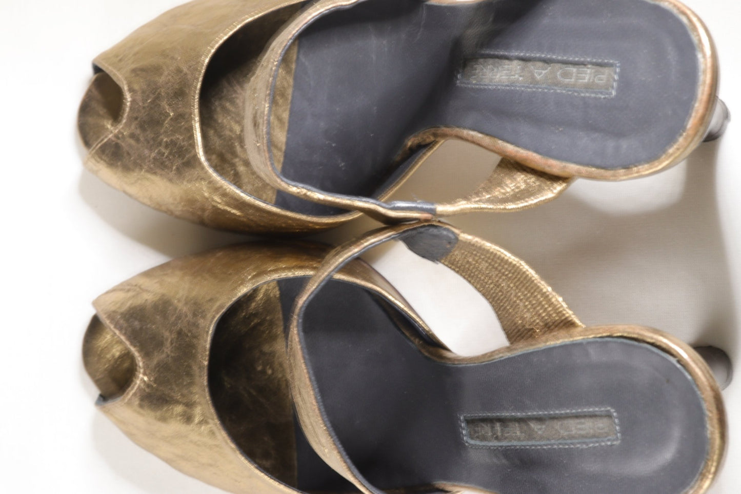 Pied à Terre gold peep - toe mules Size 6 - KingsRoad1990