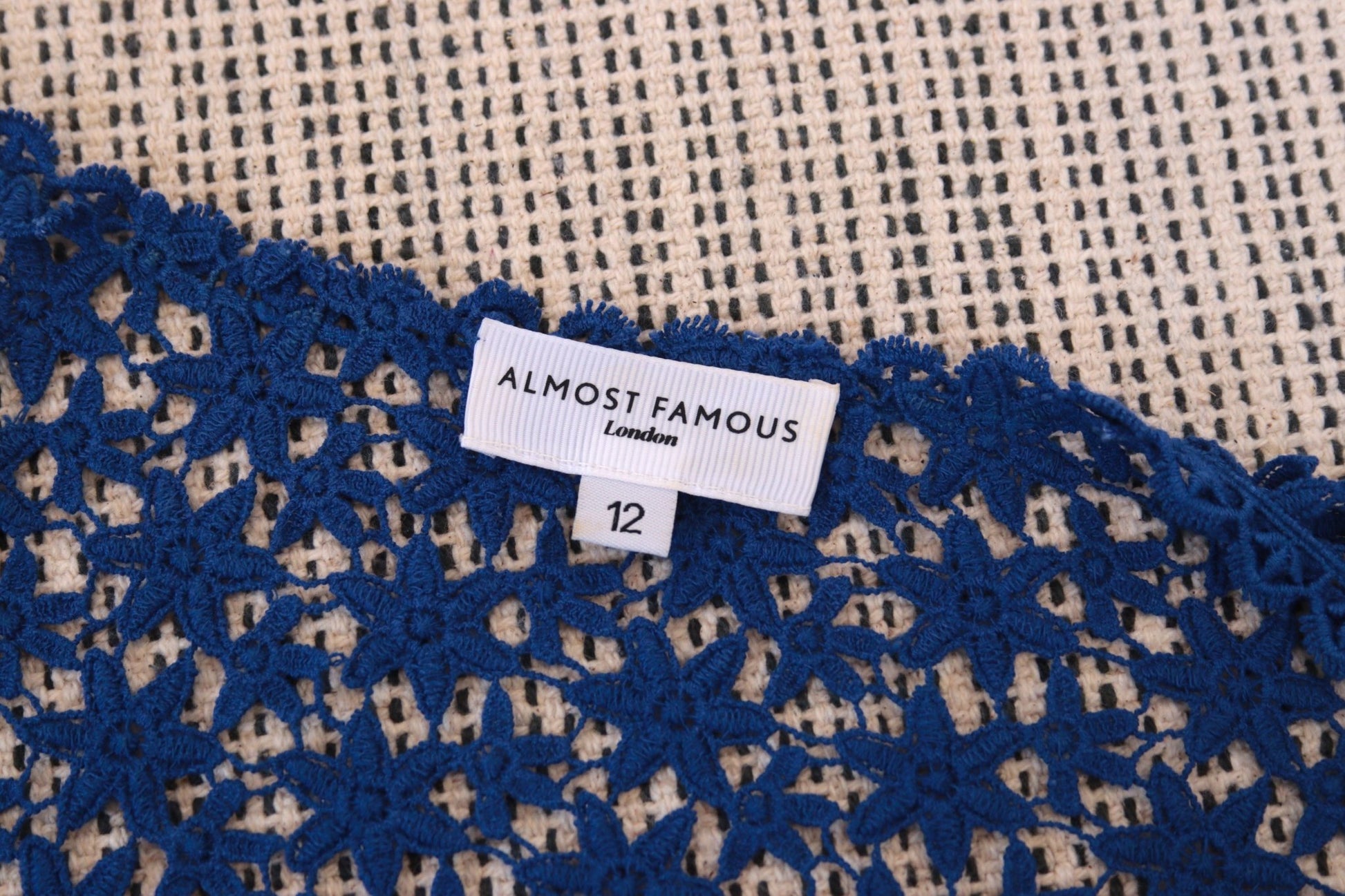 Almost Famous blue crochet cardigan Size 10 - KingsRoad1990