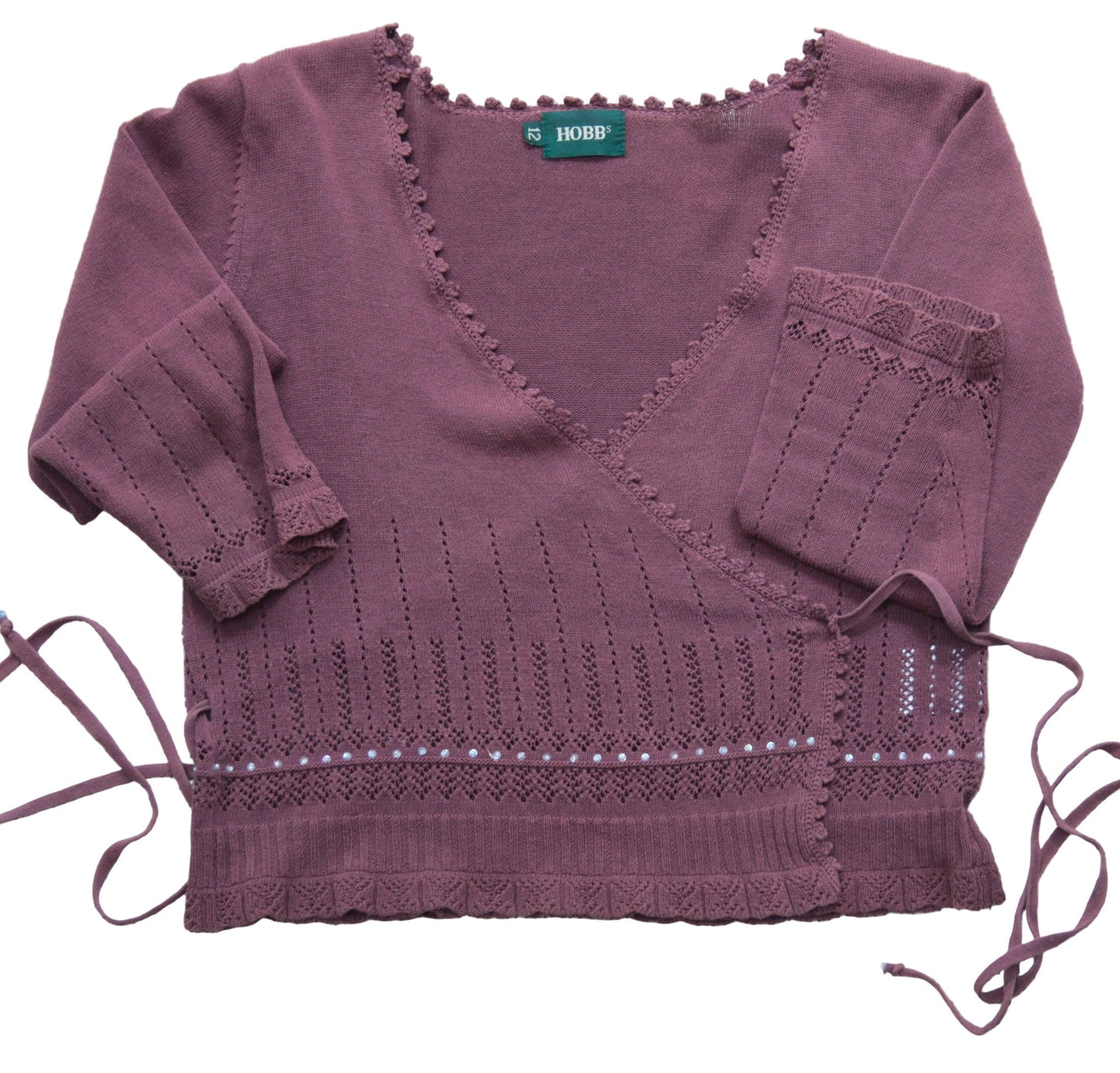 Hobbs brown cotton wrap top Size 8 - KingsRoad1990
