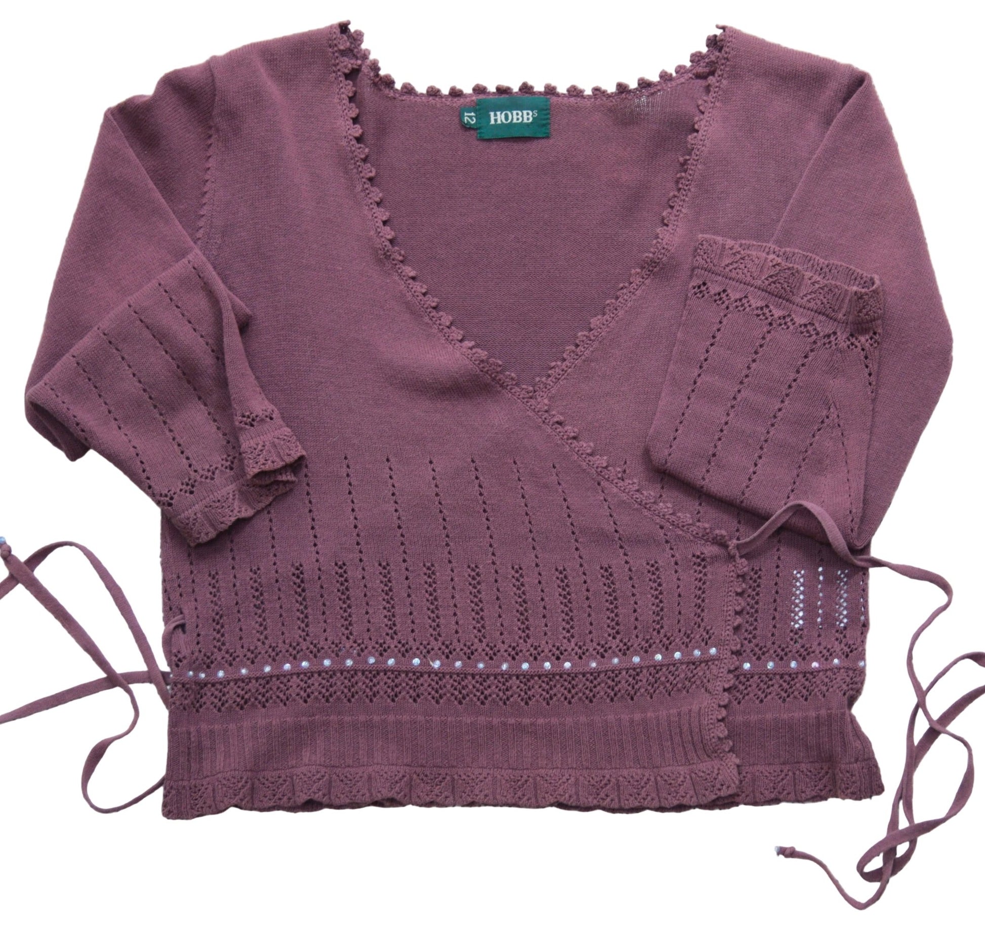Hobbs brown cotton wrap top Size 8 - KingsRoad1990