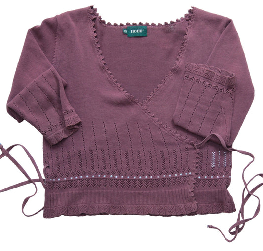Hobbs brown cotton wrap top Size 8 - KingsRoad1990