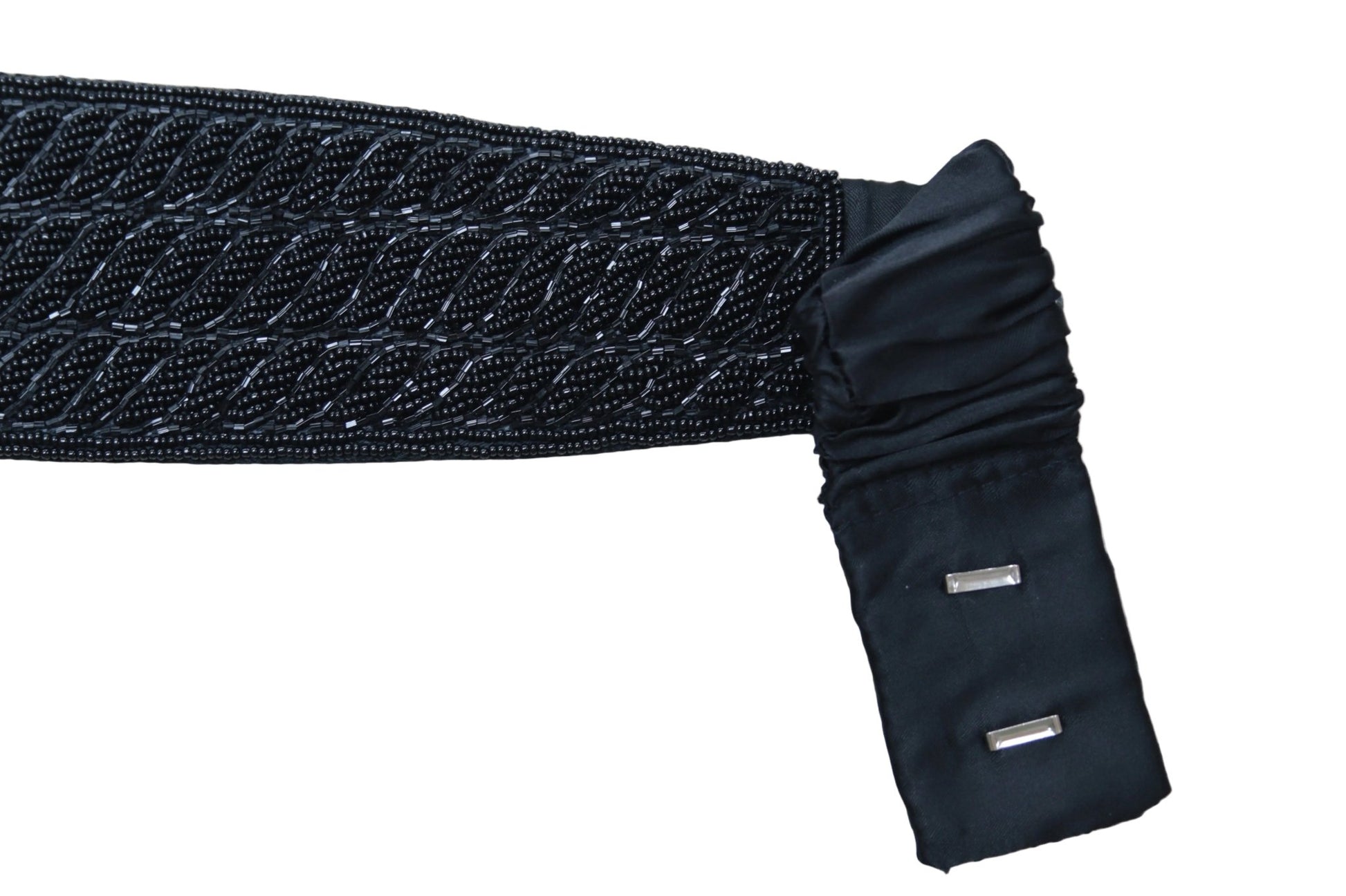 Next black satin beaded belt - KingsRoad1990