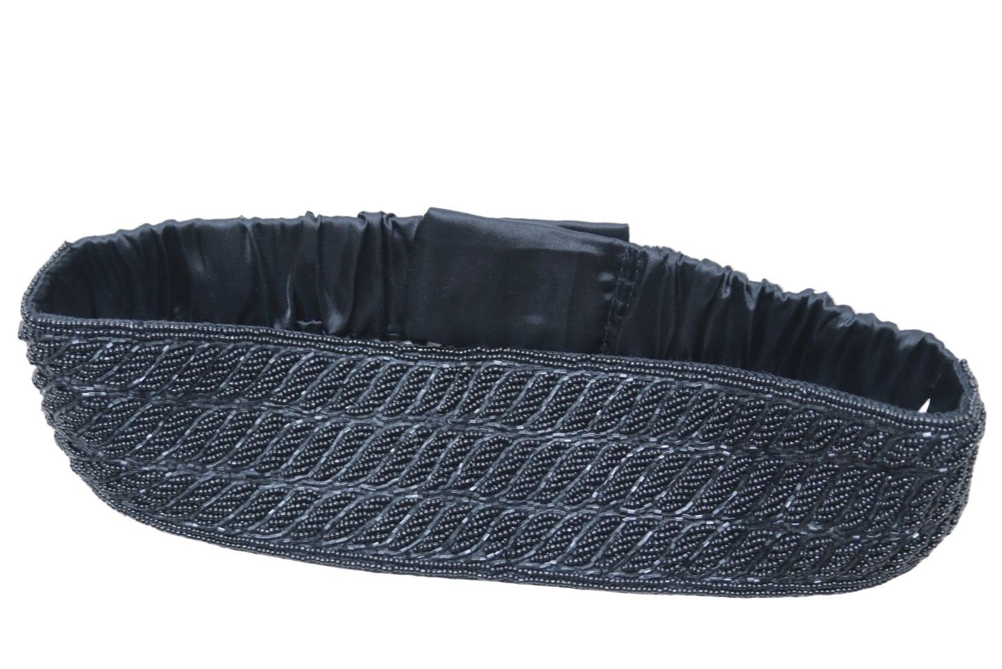 Next black satin beaded belt - KingsRoad1990