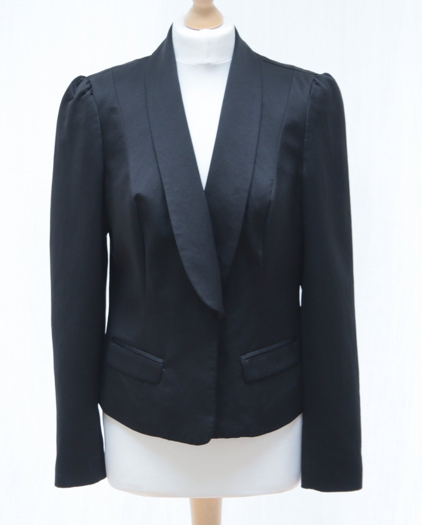 Monsoon black satin tuxedo - style blazer Size 12 - KingsRoad1990
