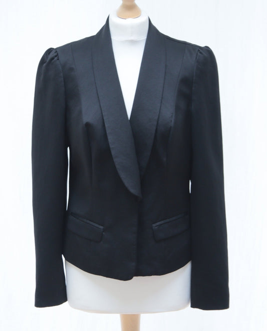 Monsoon black satin tuxedo - style blazer Size 12 - KingsRoad1990