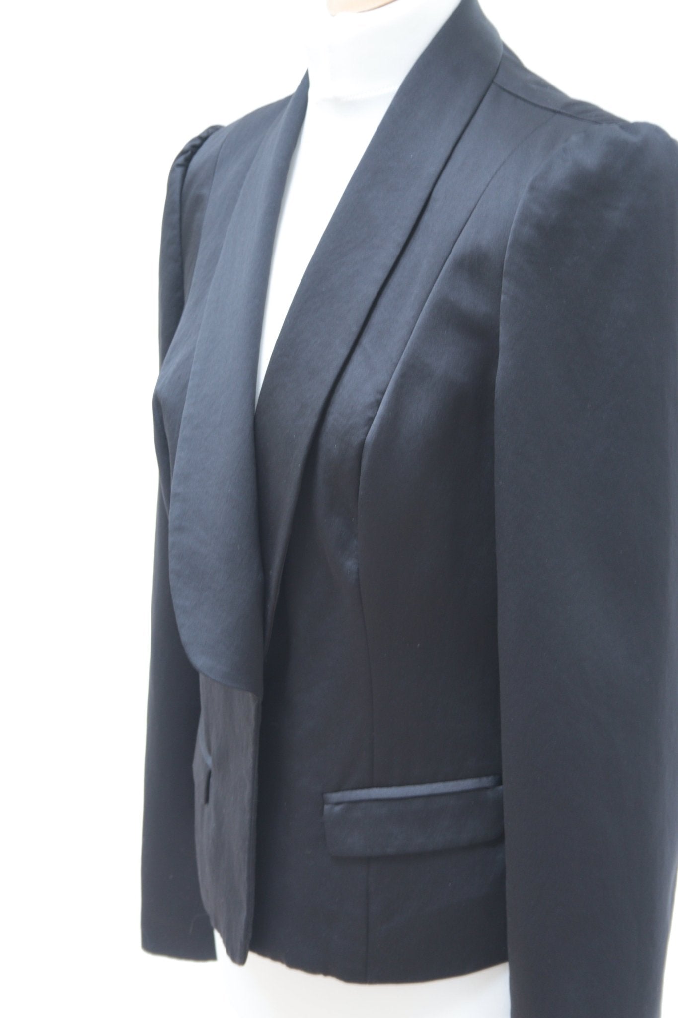 Monsoon black satin tuxedo - style blazer Size 12 - KingsRoad1990