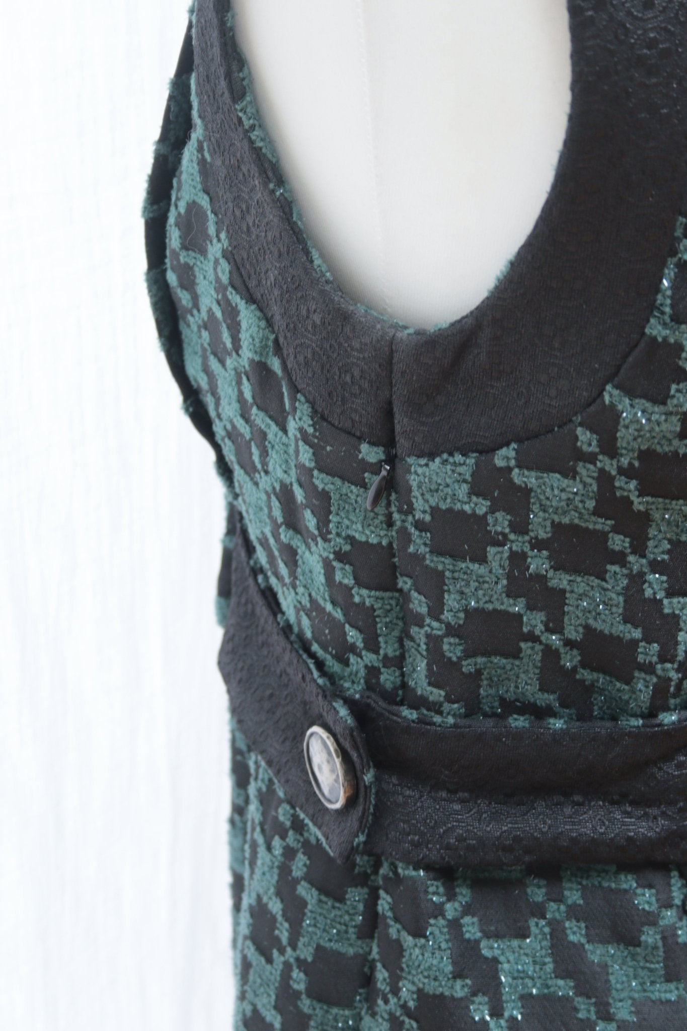 Alice San Diego green & black shift dress Size 12 - KingsRoad1990