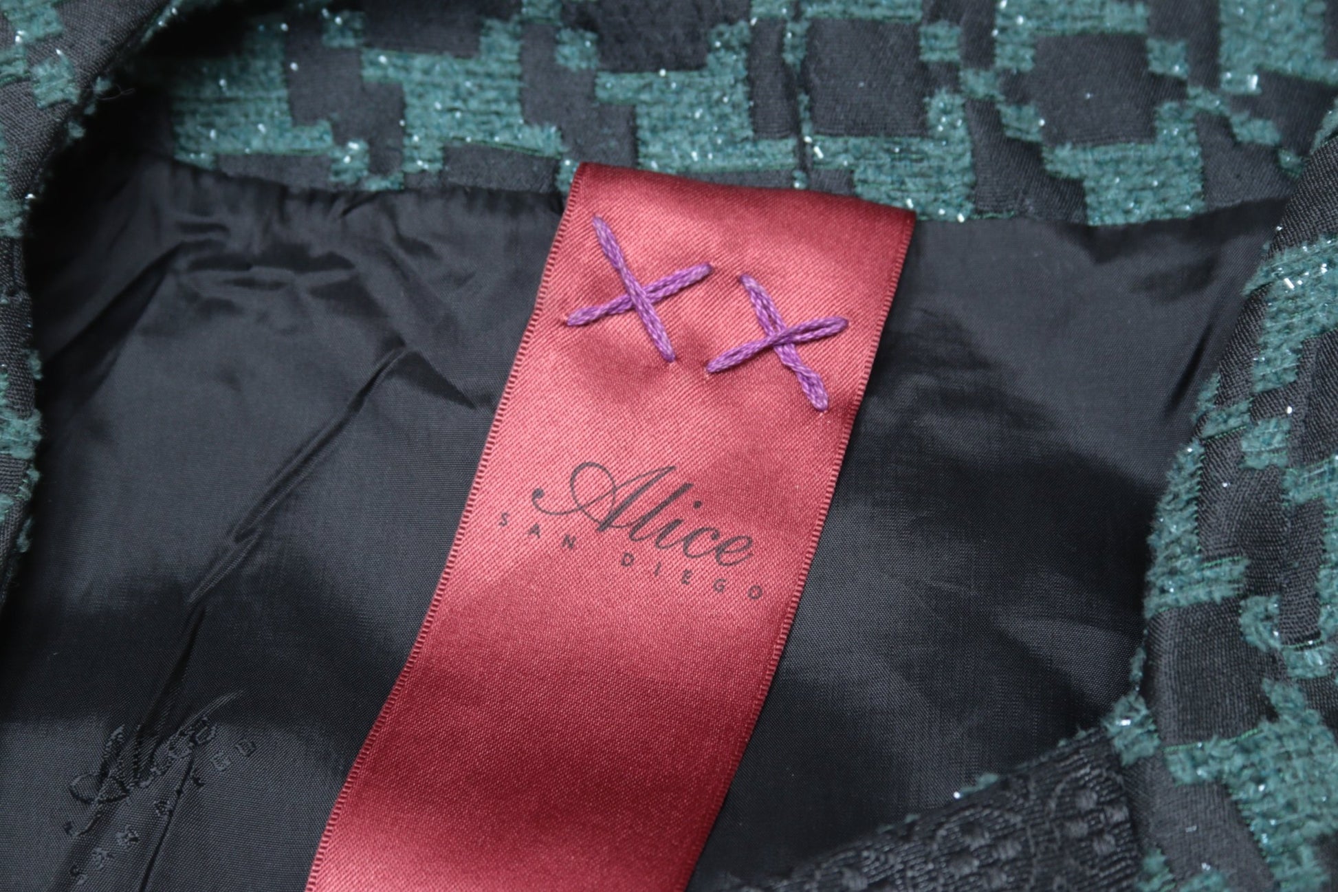 Alice San Diego green & black shift dress Size 12 - KingsRoad1990