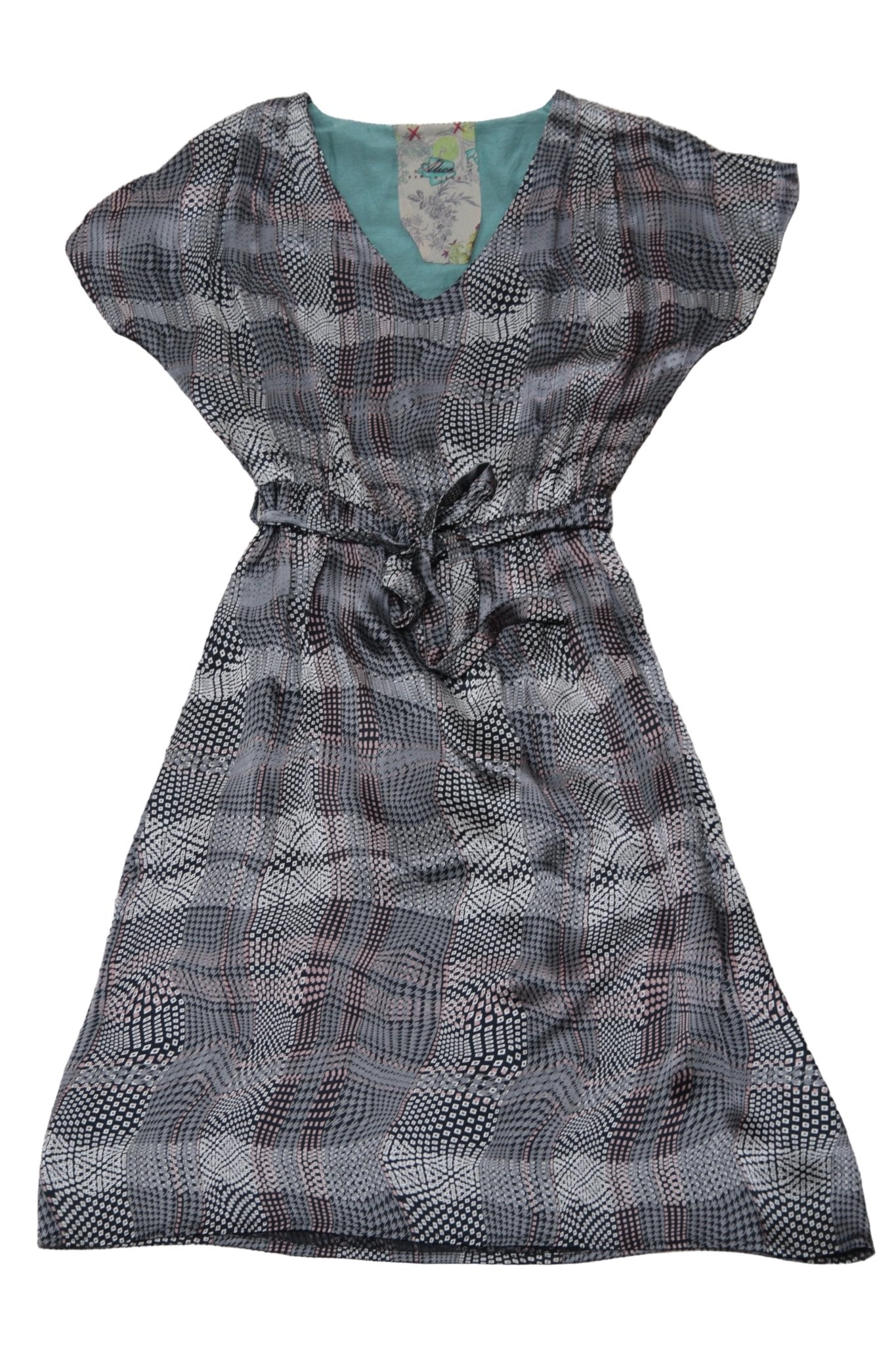 Alice San Diego grey cotton & silk dress Size 10 - KingsRoad1990