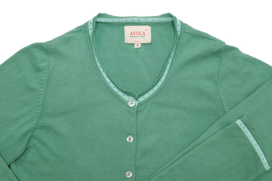 Avoca jade green cotton cardigan Size 10 - KingsRoad1990