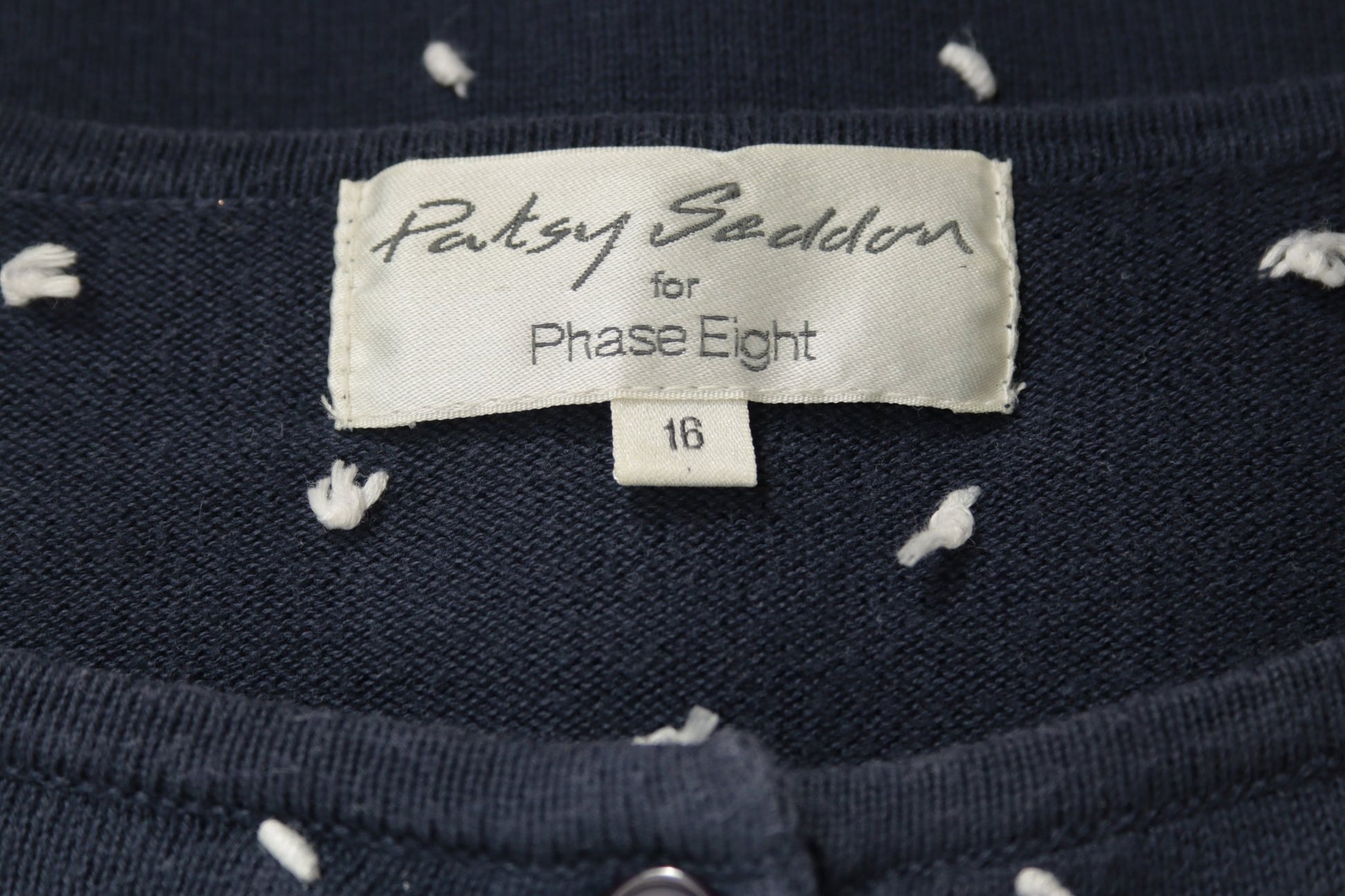 Patsy Seddon for Phase Eight navy cotton cardigan Size 14 - KingsRoad1990