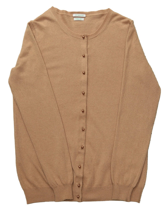 Benetton camel - beige crew neck cardigan Size S UK 10 - KingsRoad1990