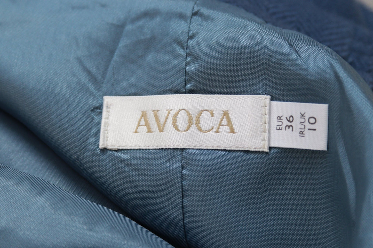 Avoca dusky blue wool herringbone column skirt Size 10 - KingsRoad1990