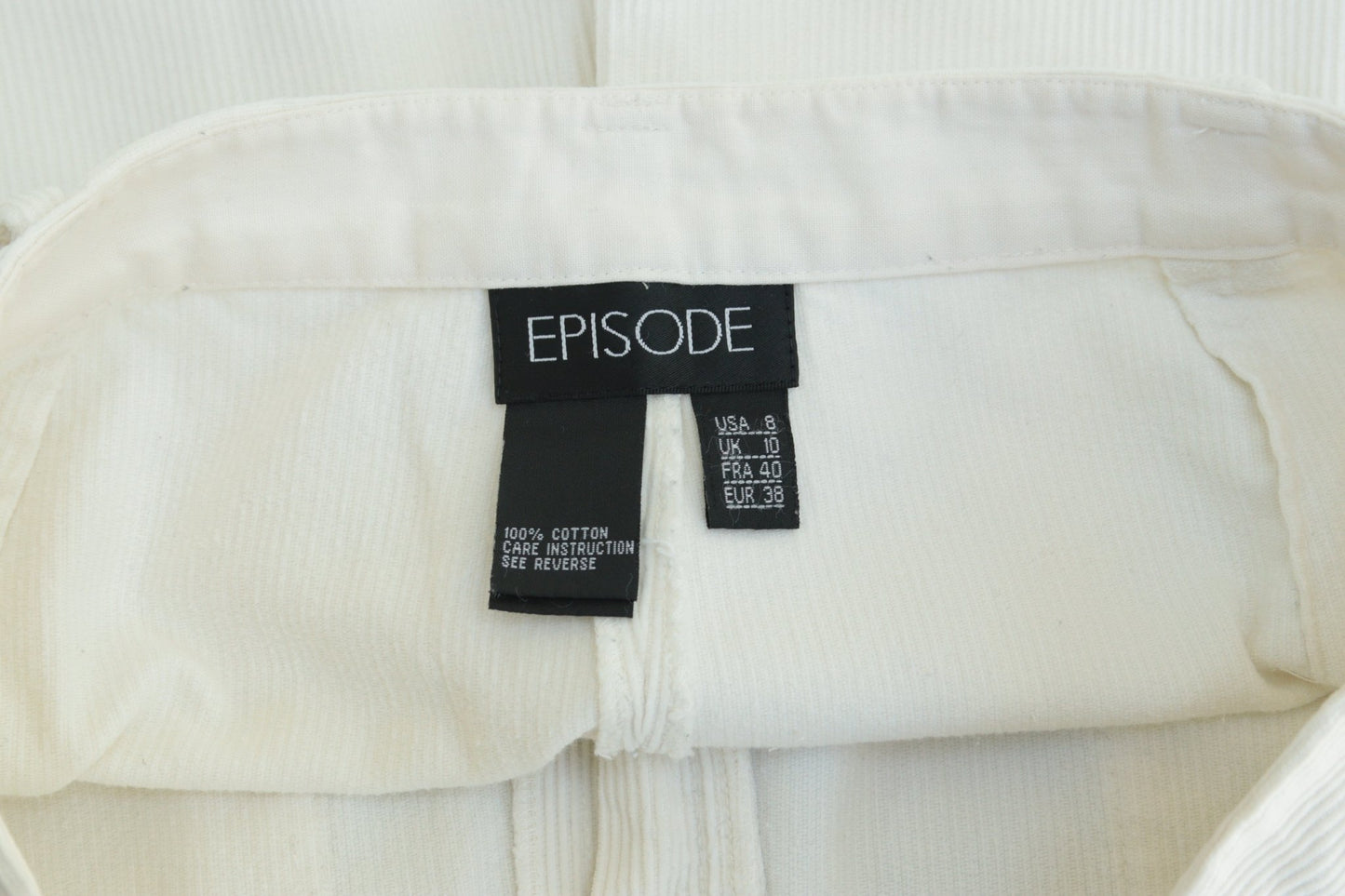 Episode off - white cord wide - leg trousers Size 10 - KingsRoad1990