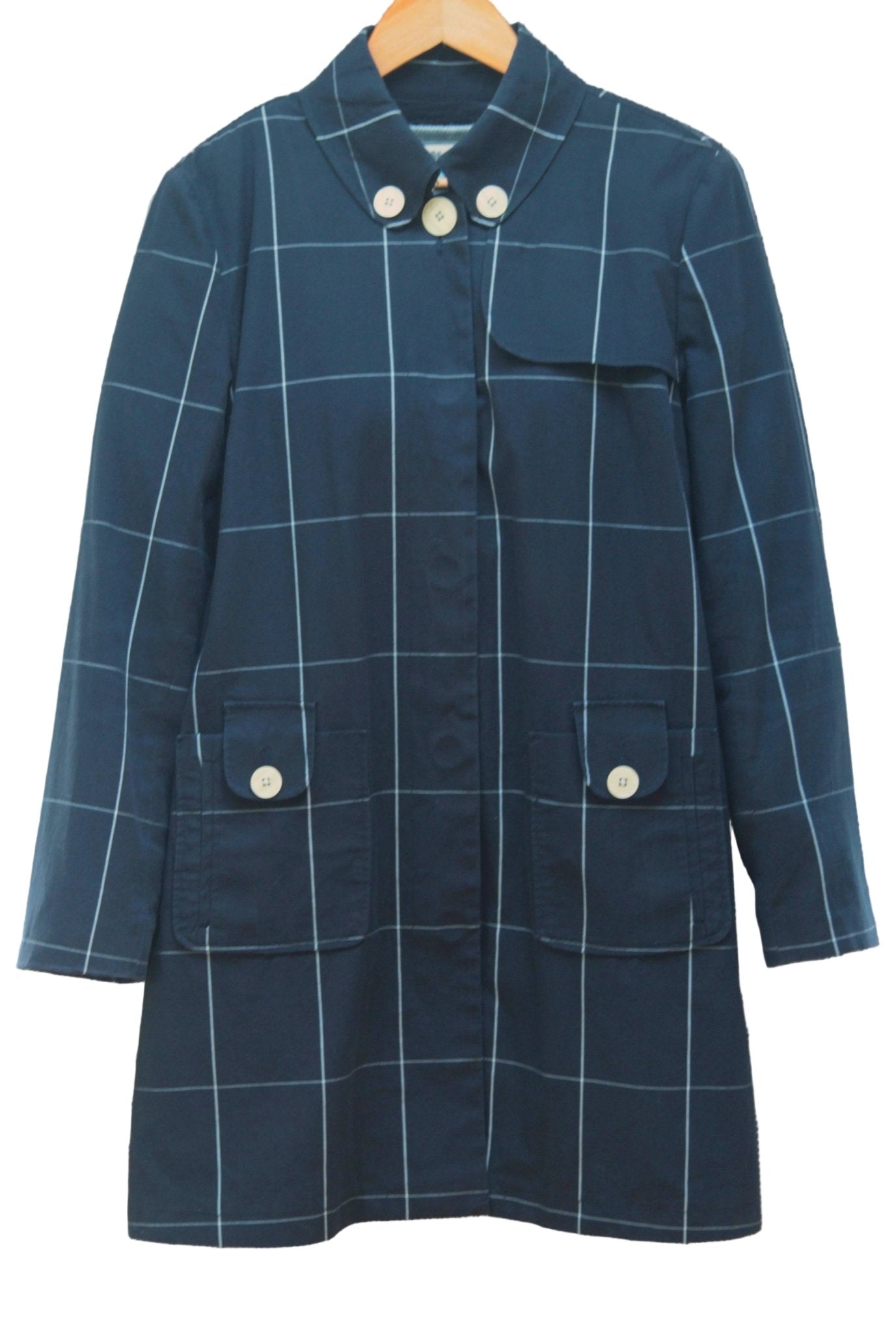Hobbs dark blue window check coat Size 12 - KingsRoad1990