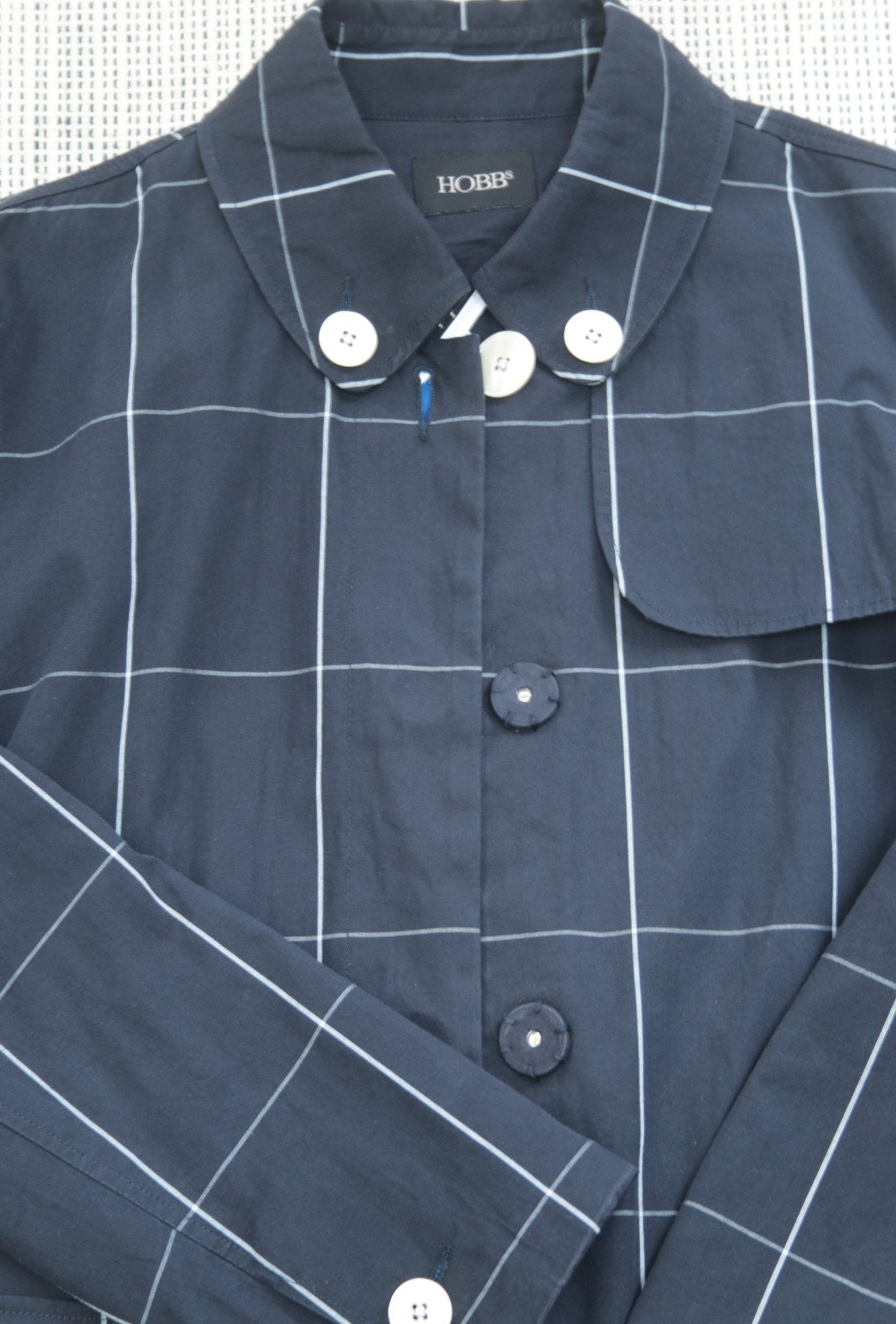 Hobbs dark blue window check coat Size 12 - KingsRoad1990