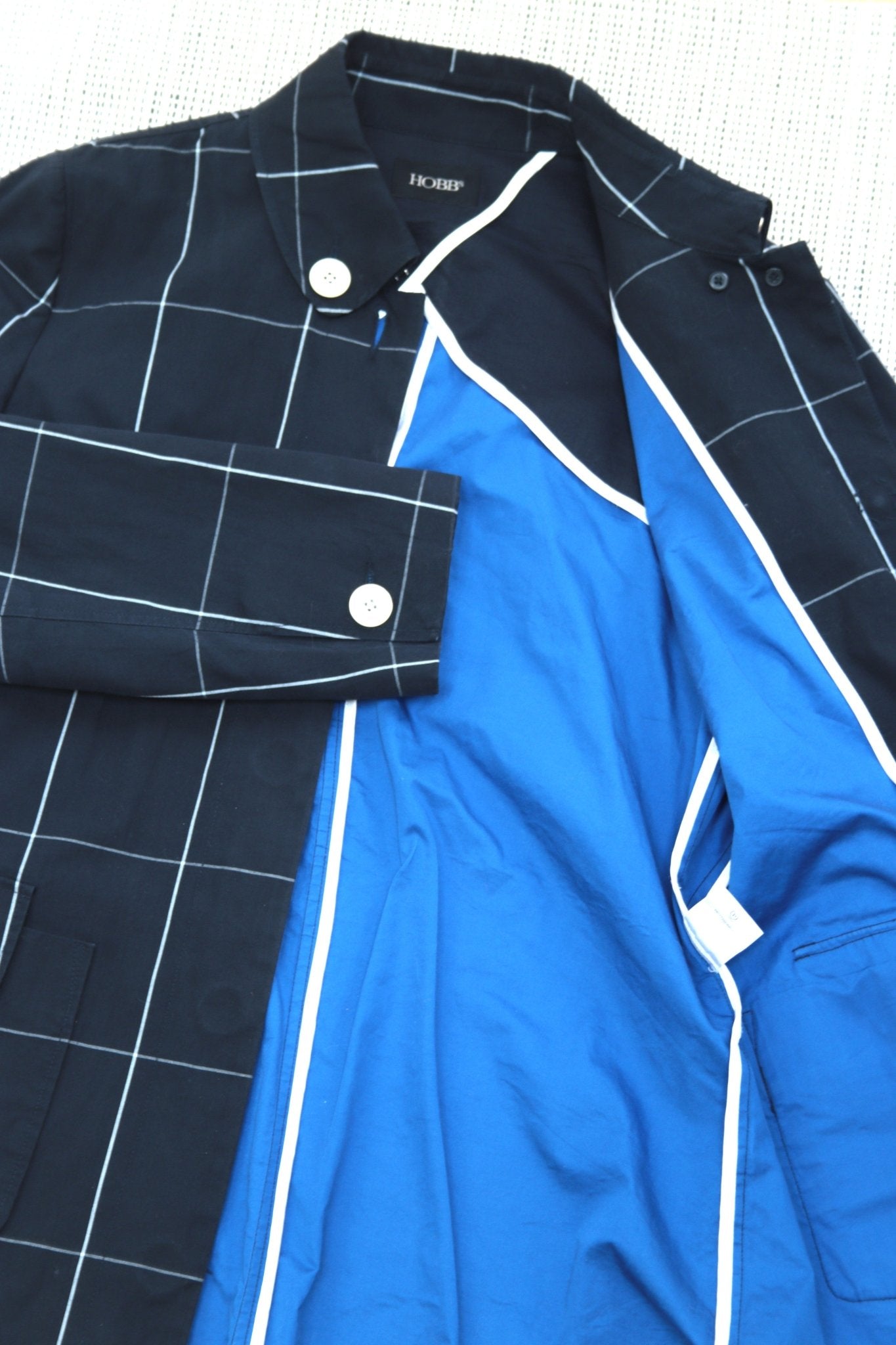 Hobbs dark blue window check coat Size 12 - KingsRoad1990