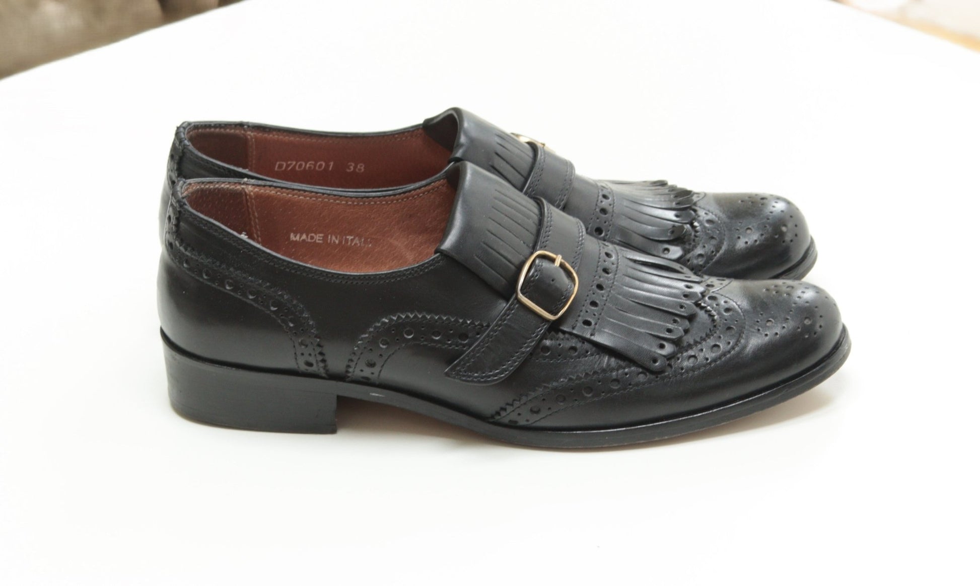 Pied à Terre black leather brogues Size 5.5 - KingsRoad1990