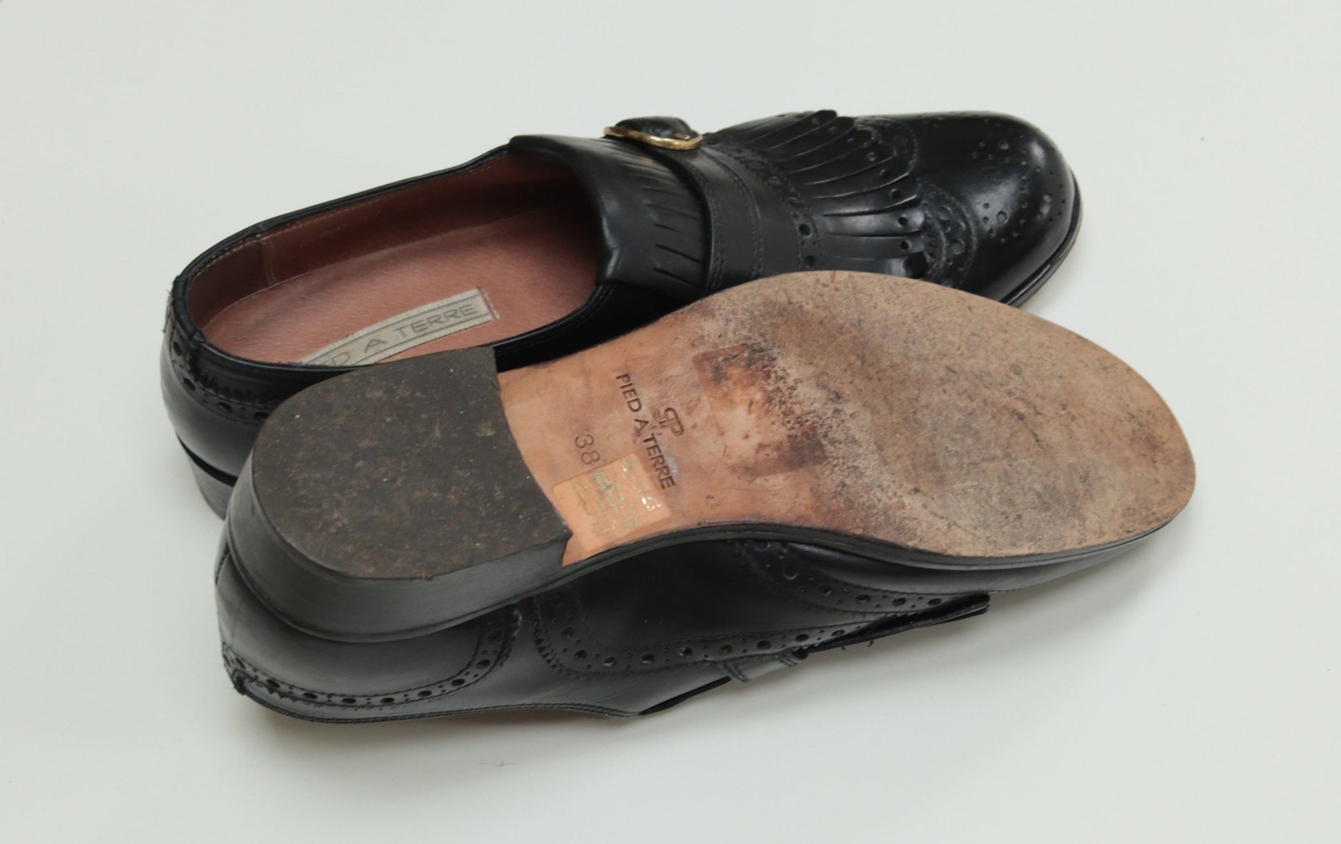 Pied à Terre black leather brogues Size 5.5 - KingsRoad1990
