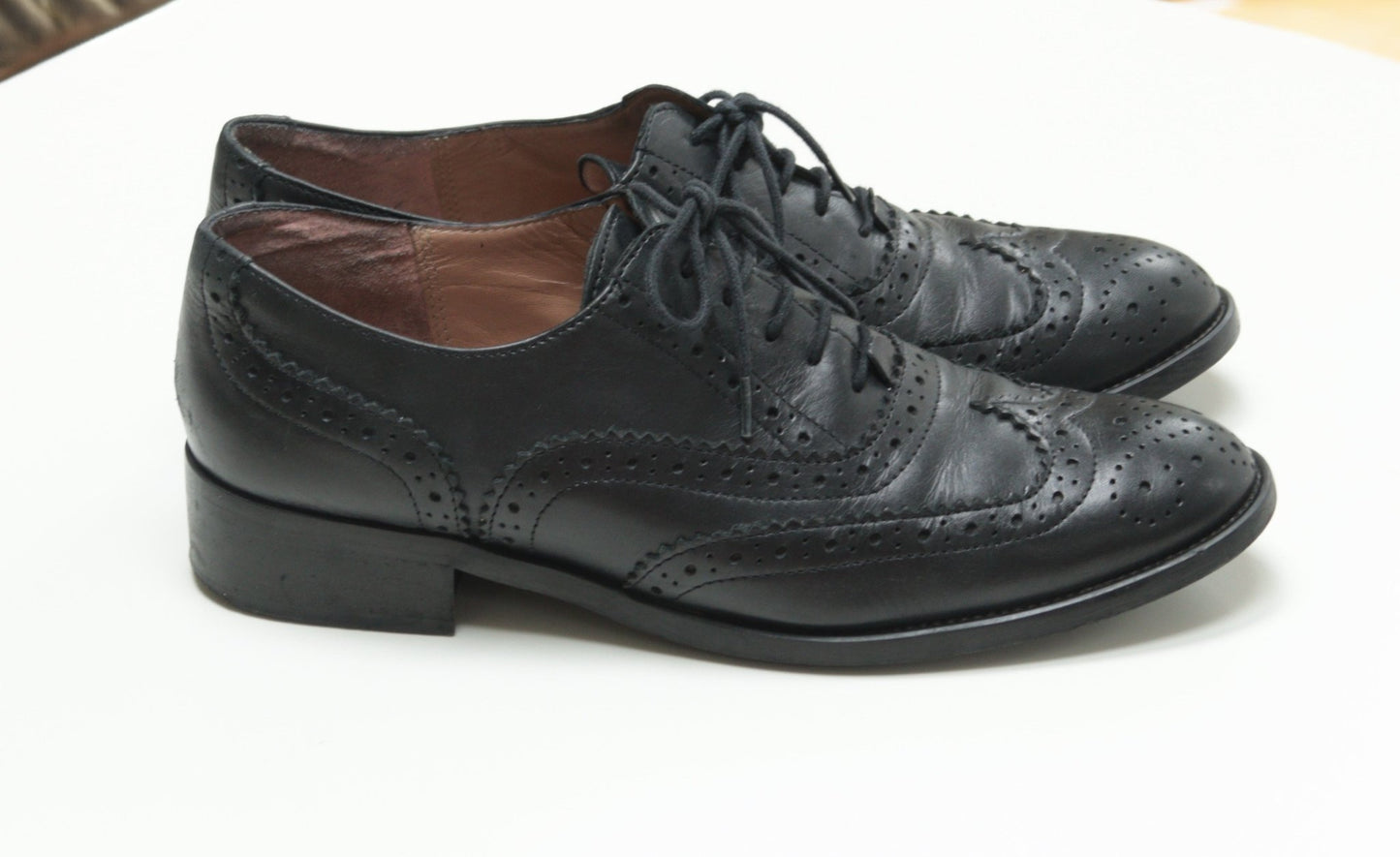 Pied à Terre black leather brogues Size 6 - KingsRoad1990