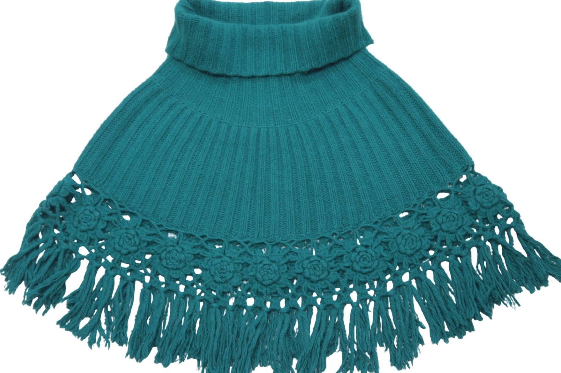 Jackpot dark teal wool blend poncho One Size - KingsRoad1990