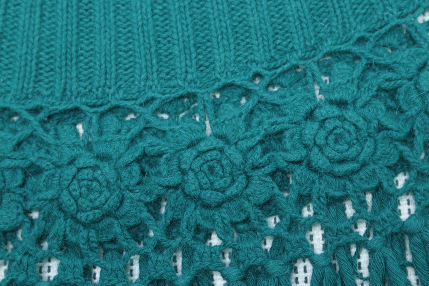 Jackpot dark teal wool blend poncho One Size - KingsRoad1990