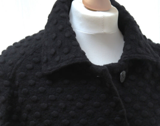 Avoca black wool jacket with bobble texture Size 10 - KingsRoad1990