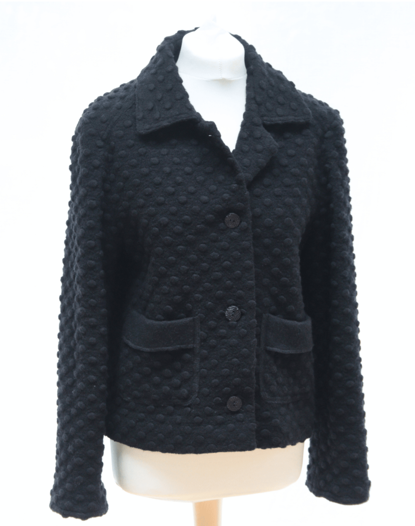 Avoca black wool jacket with bobble texture Size 10 - KingsRoad1990