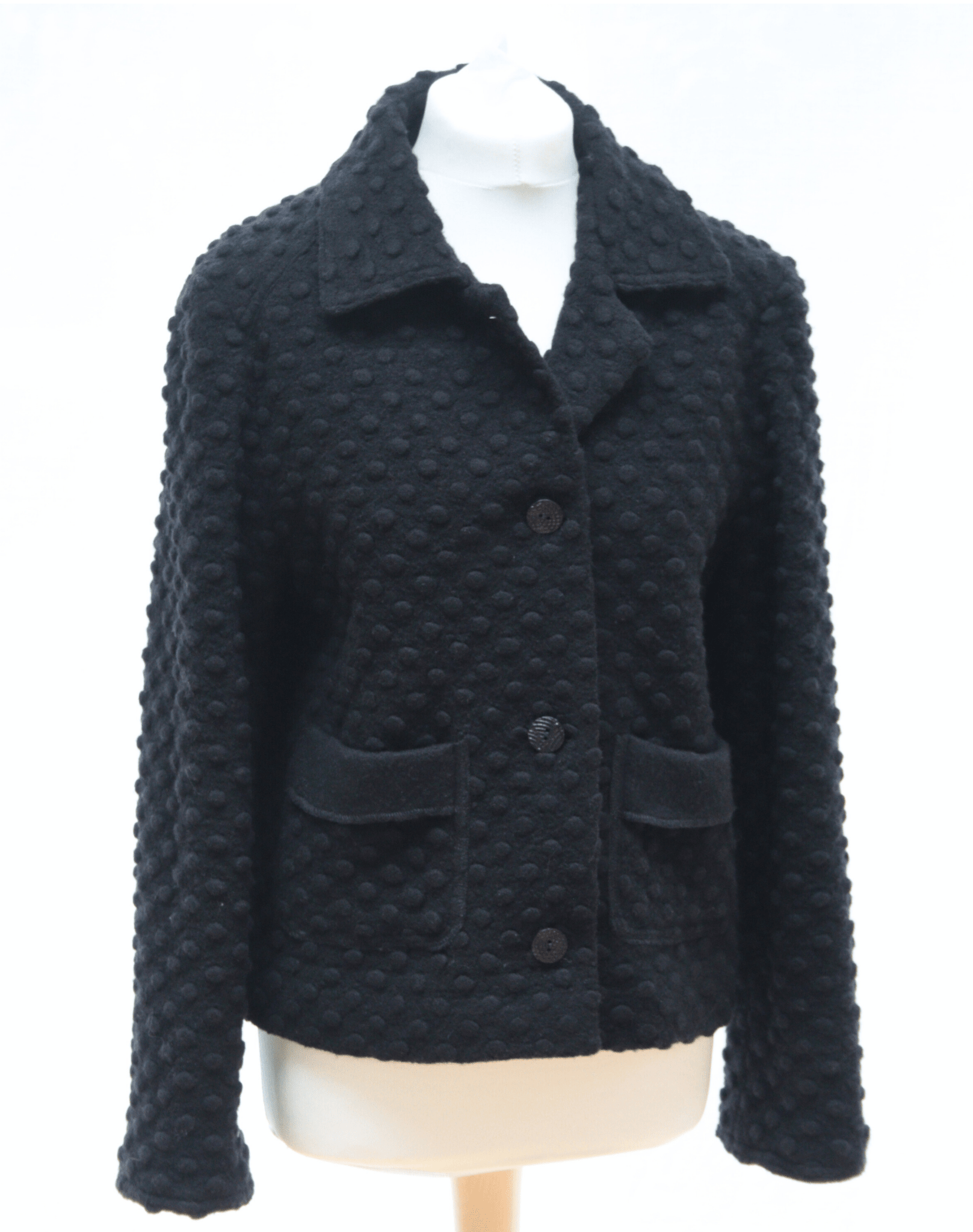 Avoca black wool jacket with bobble texture Size 10 - KingsRoad1990