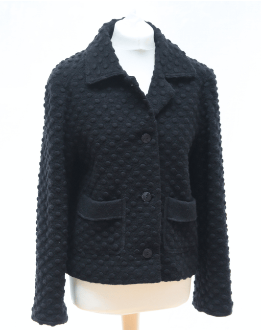 Avoca black wool jacket with bobble texture Size 10 - KingsRoad1990