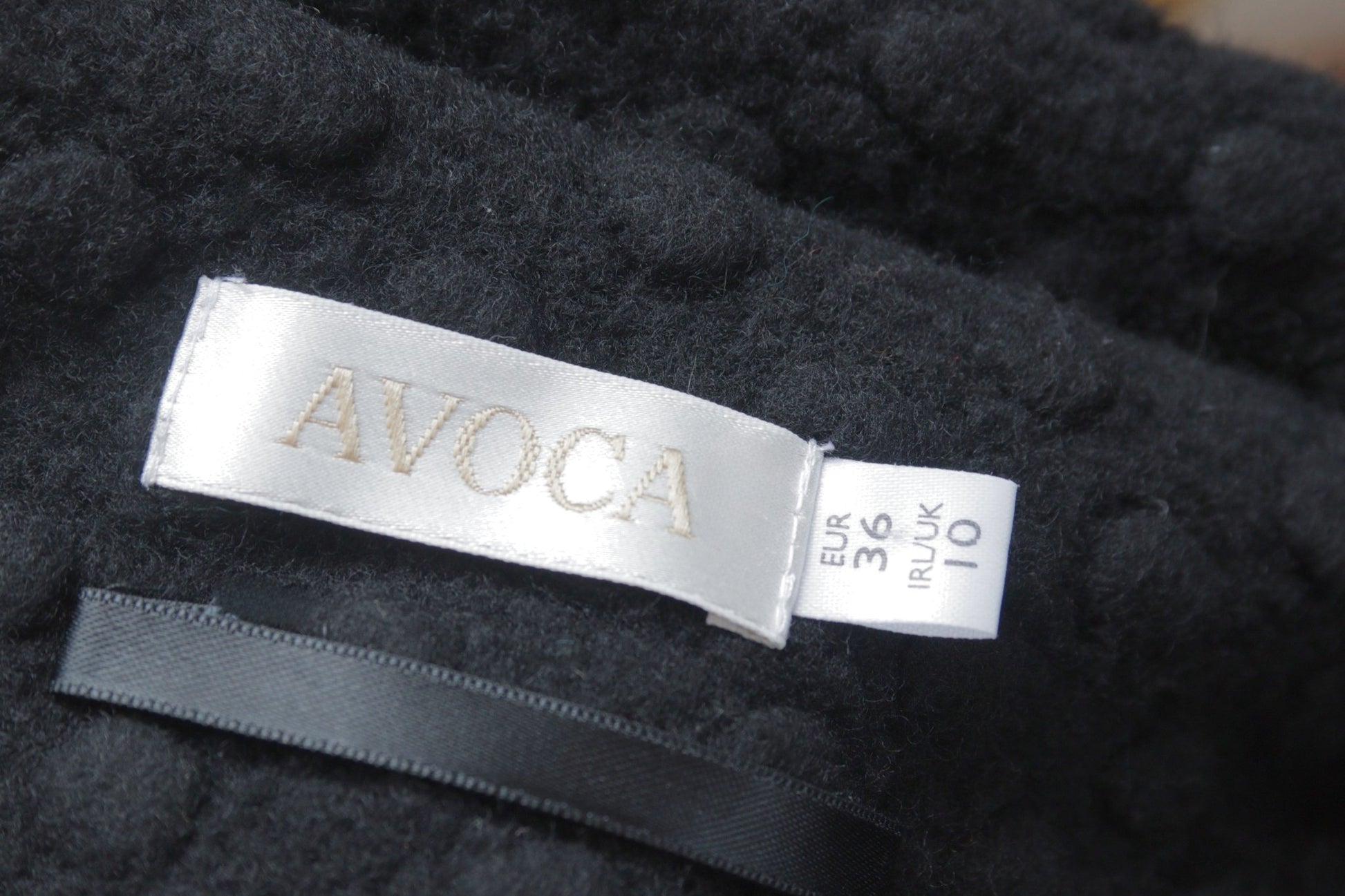 Avoca black wool jacket with bobble texture Size 10 - KingsRoad1990