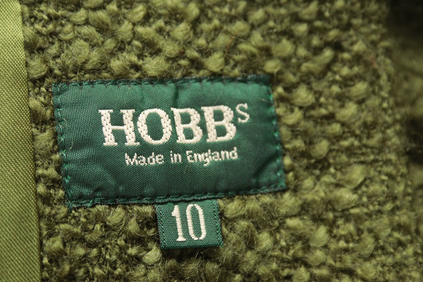 Marilyn Anselm for Hobbs deep apple green boucle wool jacket Size 10 - KingsRoad1990