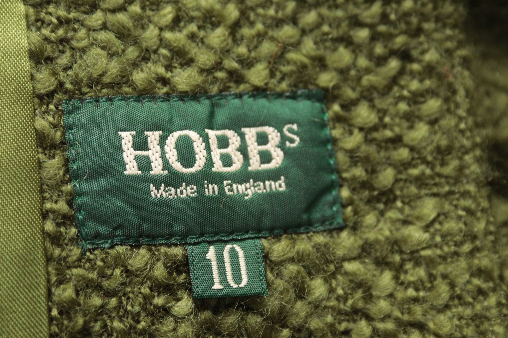 Marilyn Anselm for Hobbs deep apple green boucle wool jacket Size 10 - KingsRoad1990