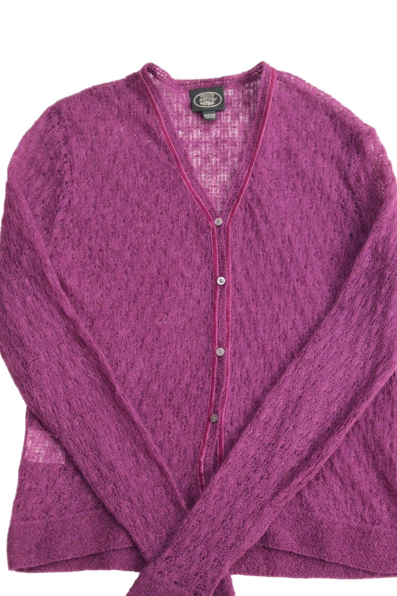 Laura Ashley cerise cardigan with mohair Size 10 - KingsRoad1990