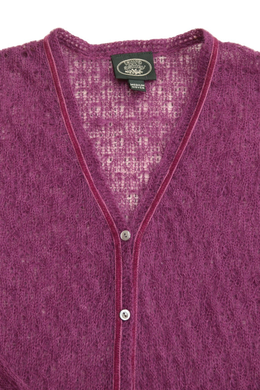 Laura Ashley cerise cardigan with mohair Size 10 - KingsRoad1990