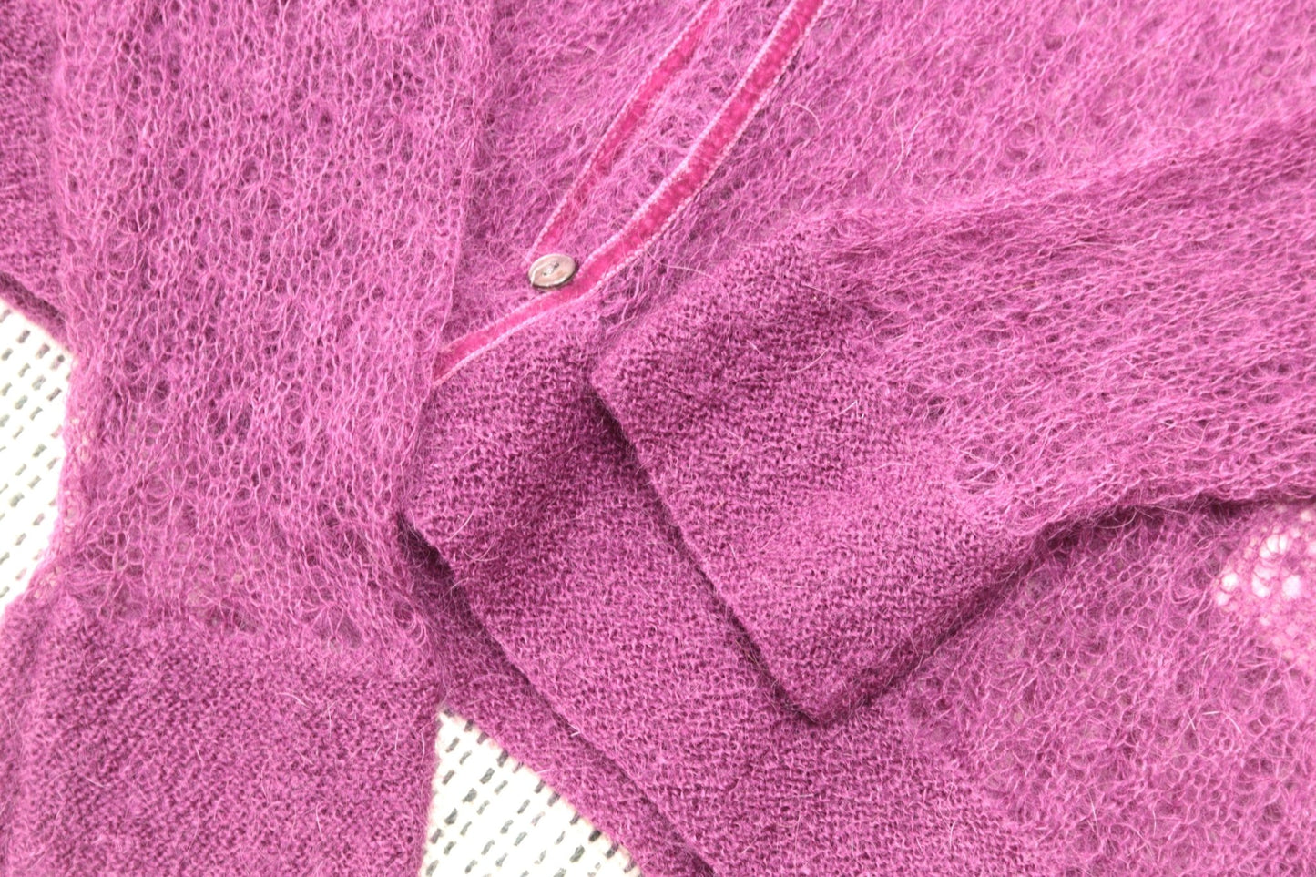 Laura Ashley cerise cardigan with mohair Size 10 - KingsRoad1990