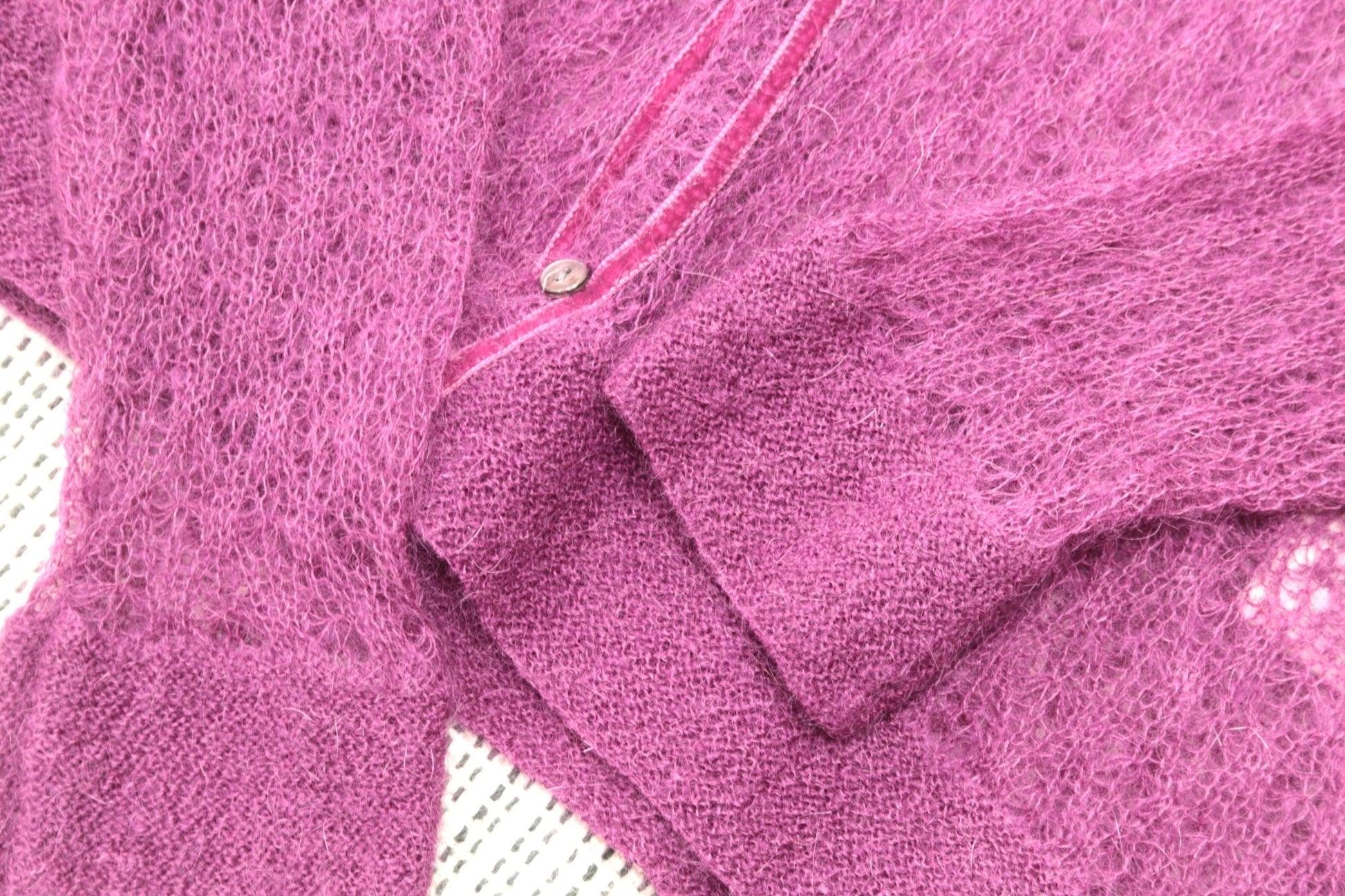 Laura Ashley cerise cardigan with mohair Size 10 - KingsRoad1990