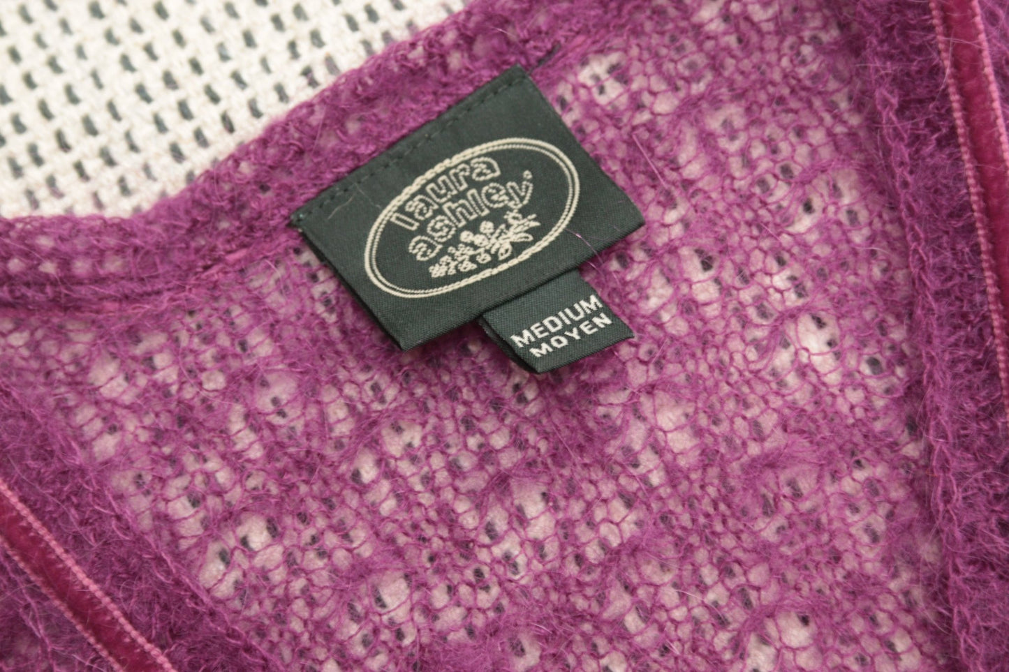 Laura Ashley cerise cardigan with mohair Size 10 - KingsRoad1990