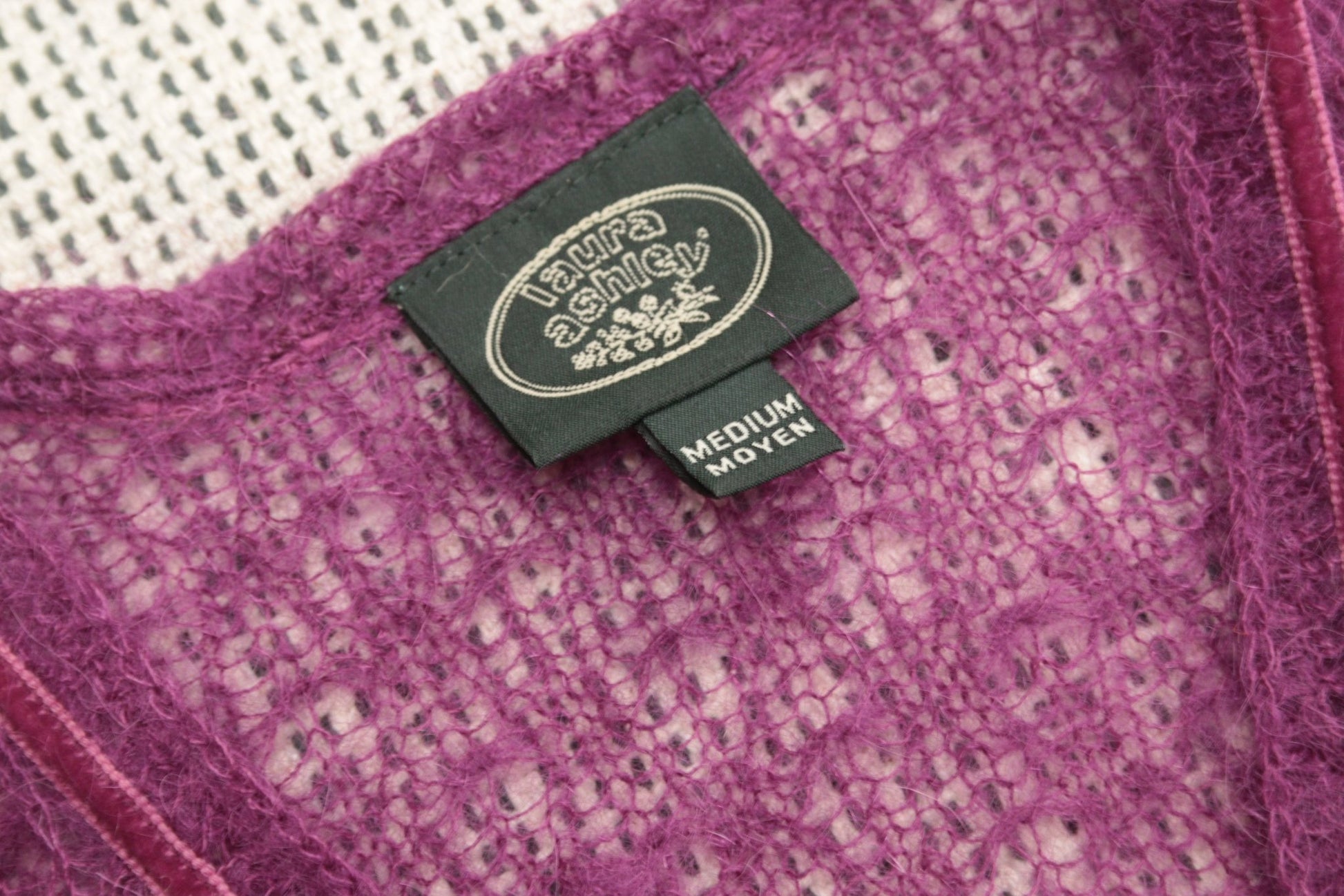 Laura Ashley cerise cardigan with mohair Size 10 - KingsRoad1990