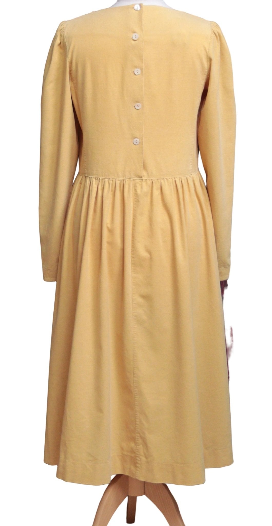Laura Ashley yellow cord dress Size 12 (repaired) - KingsRoad1990
