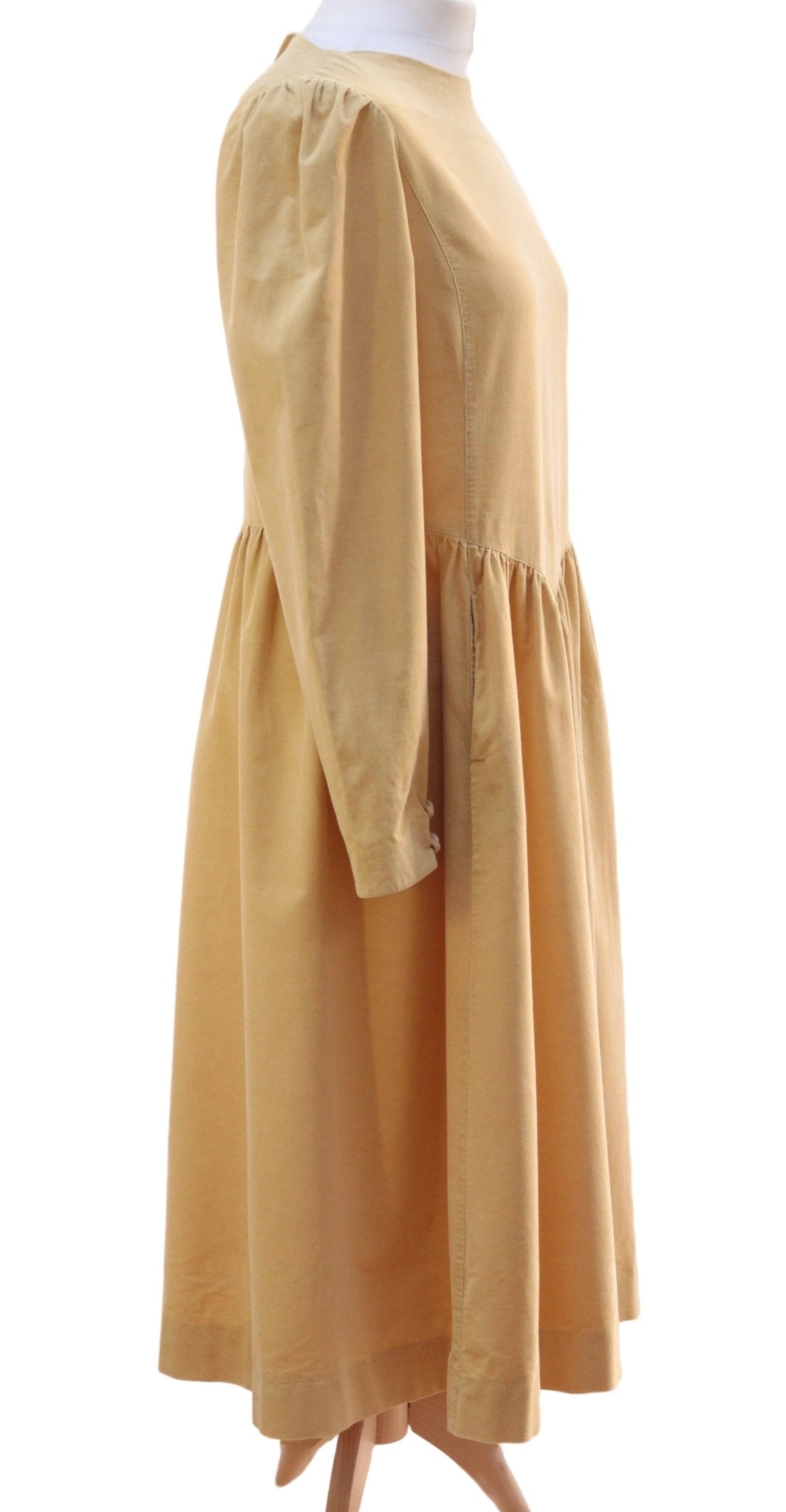 Laura Ashley yellow cord dress Size 12 (repaired) - KingsRoad1990