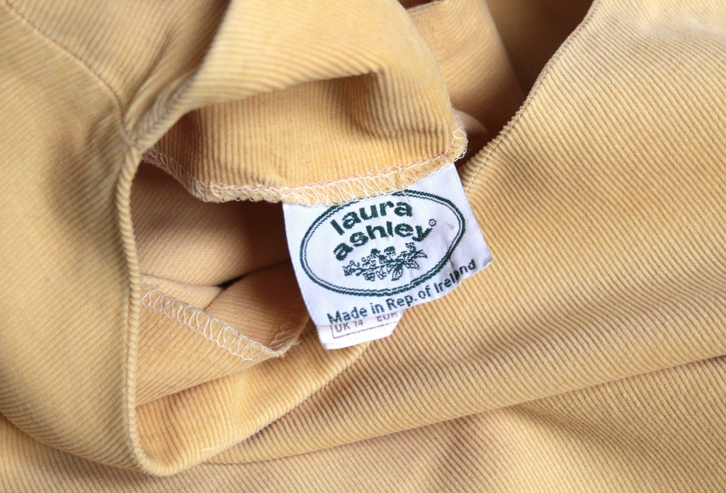 Laura Ashley yellow cord dress Size 12 (repaired) - KingsRoad1990