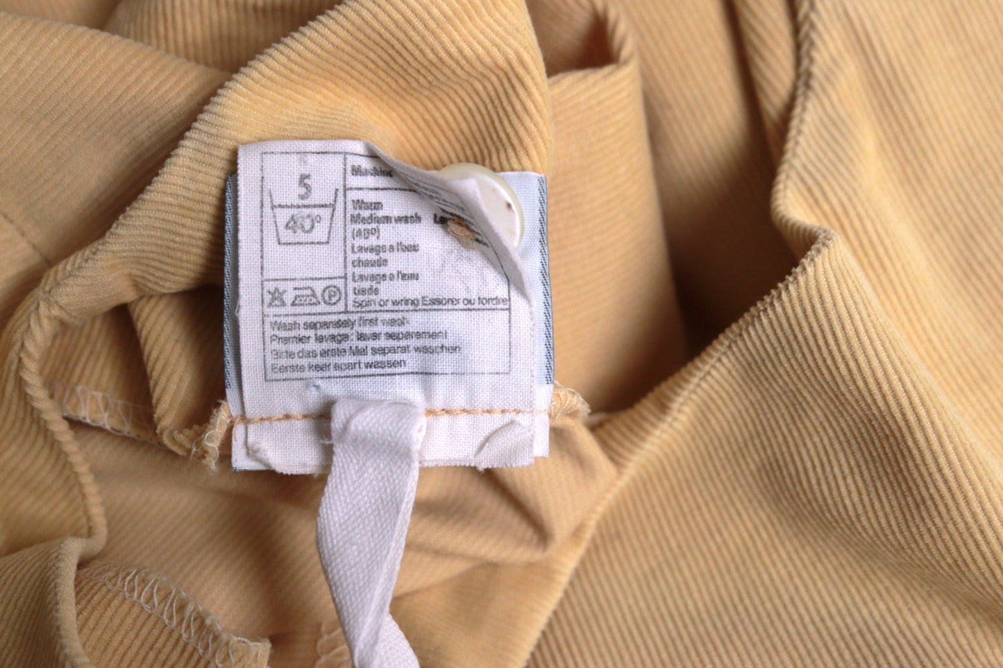Laura Ashley yellow cord dress Size 12 (repaired) - KingsRoad1990
