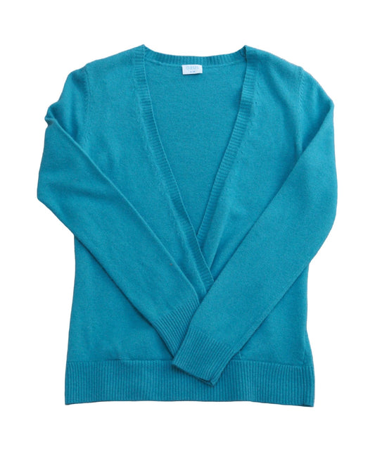 Oasis teal angora - blend open V jumper Size UK 10 - KingsRoad1990