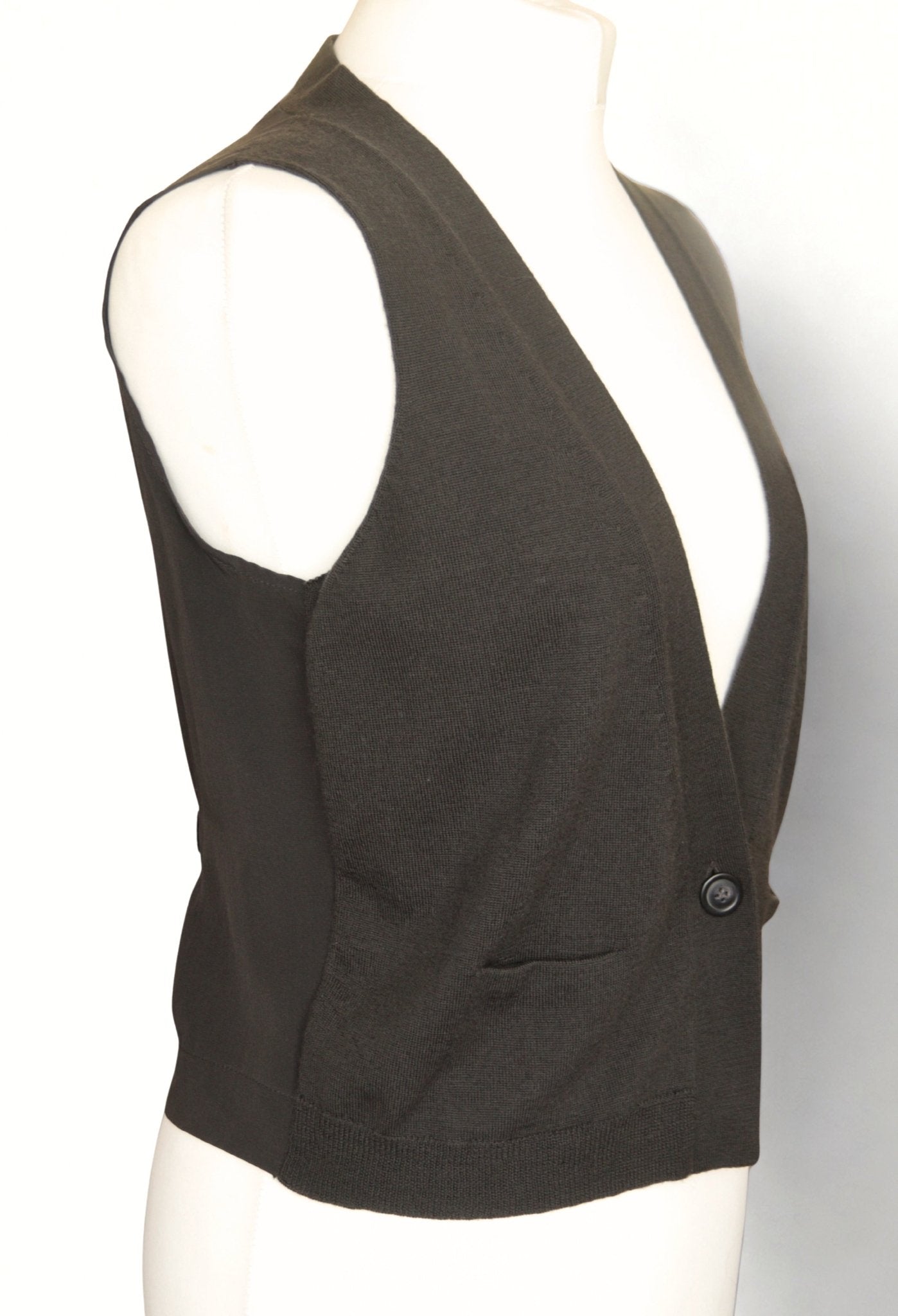 Jigsaw brown wool & silk waistcoat Size 10 - KingsRoad1990