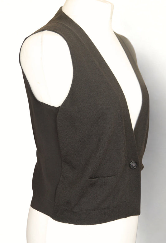 Jigsaw brown wool & silk waistcoat Size 10 - KingsRoad1990