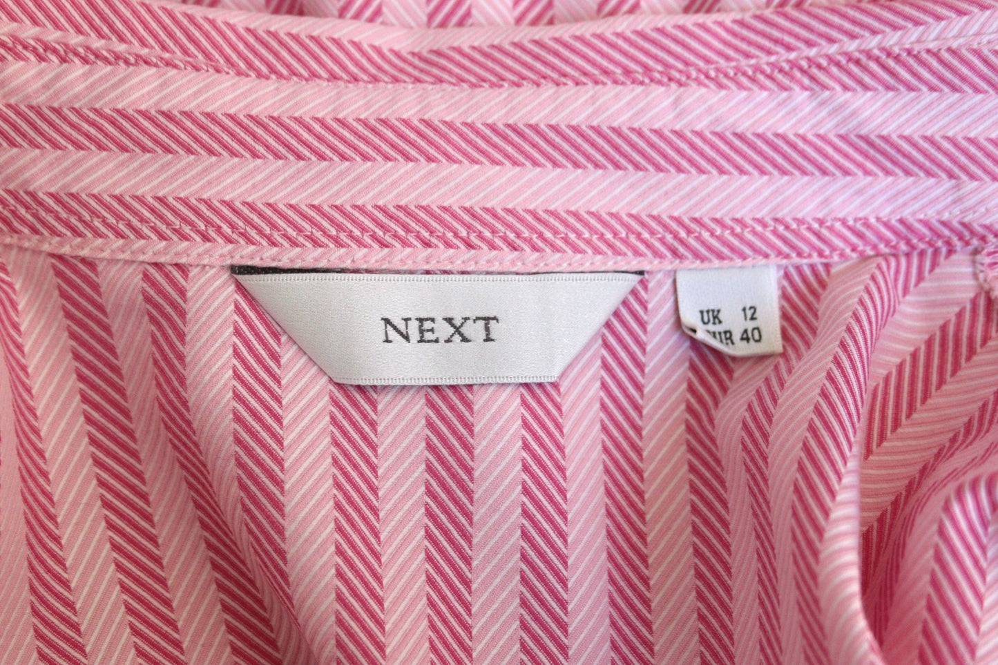 Next candy pink stripe cotton blouse Size 12 - KingsRoad1990